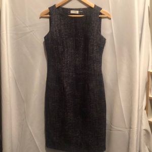 Navy and Silver Wool Dress